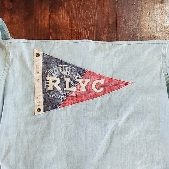 L - Upcycled Polo Ralph Lauren Denim Off Shoulder Top - Picture 4 of 5